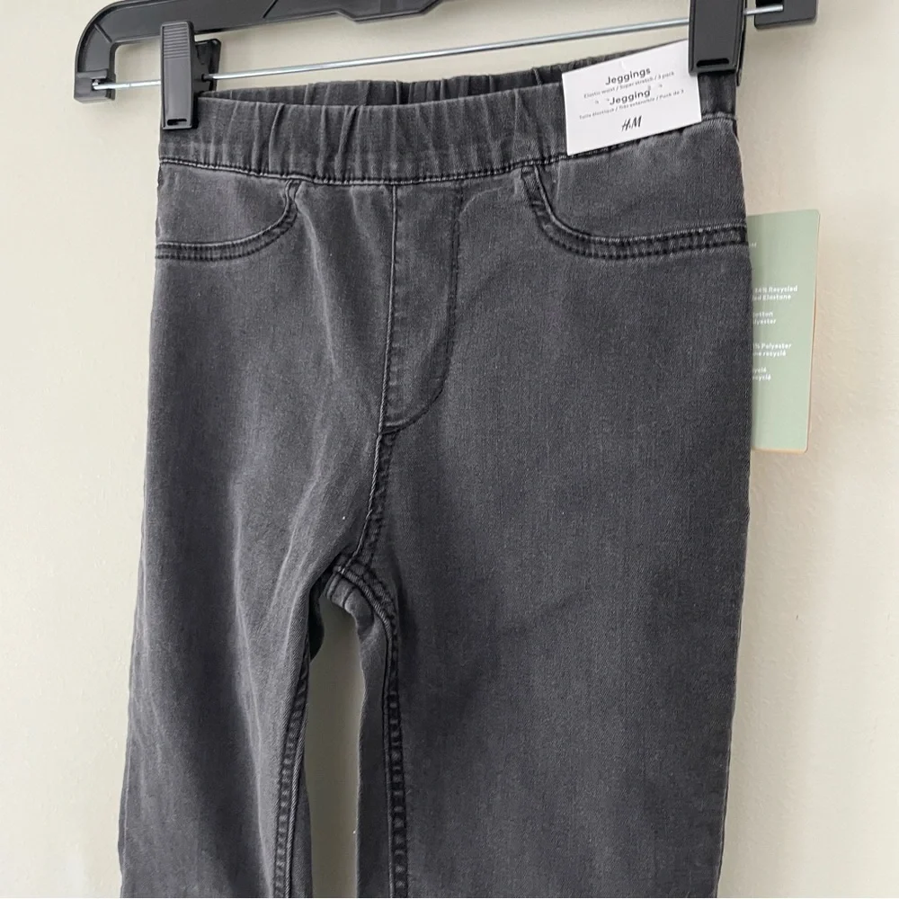 NWT H&M Recycled Cotton Black Charcoal Jeggings Pants size 8